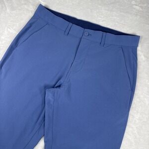 Mizzen + Main Helmsman Pants Men 31X32 Slim Performance Stretch Taper Blue